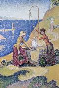 Paul Signac women at the well opus oil